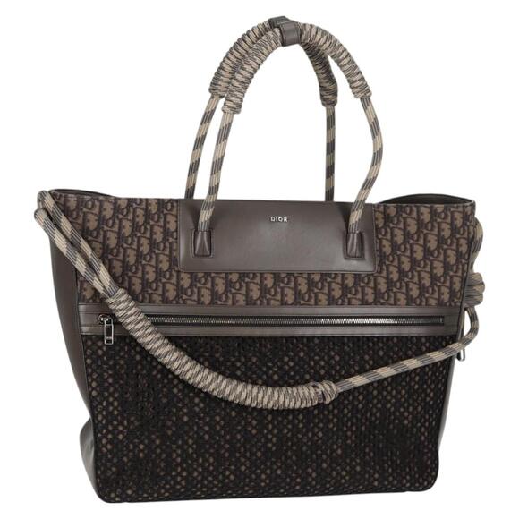DIOR Tote Bag Trotter Canvas Gray Silver - Picture 1 of 14